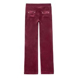 Sweathose JUICY COUTURE "DEL RAY PANT Damen", Damen, Gr. M, EURO-Größen, rot (tawny port), 95% POLYESTER 5% ELASTAN, figurbetont, Hosen, Trainingshose Damen, Sweathose, Velour, Jogginghose mit Glitzer, Sale