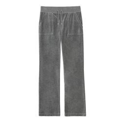 Sweathose JUICY COUTURE "DEL RAY PANT Damen", Damen, Gr. L, EURO-Größen, schwarz (charcoal marl), 95% POLYESTER 5% ELASTAN, figurbetont, Hosen, Trainingshose Damen, Sweathose, Velour, Jogginghose mit Glitzer, Sale