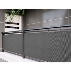 Polyrattan PVC Sichtschutzmatte 300x100 Balkon Sichtschutz Zaun Windschutz grau