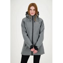 Softshellmantel DEPROC ACTIVE "KEELE PEAK II WOMEN", Damen, Gr. 36/38 (M), grau (stahlgrau), 96% Polyester; 4% Elastan mit TPU Membrane, casual, Langarm Windstopperbündchen mit verstellbarem Klettverschluss,mit Schneefang,mit Daumenlöchern, Mäntel, auch in Großen Größen erhältlich