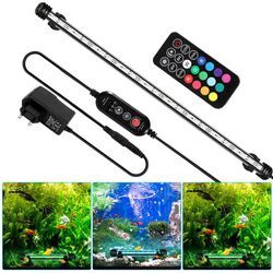 TolleTour LED Aquarium Beleuchtung IP67 Wasserfest RGB Licht Aufsetzleuchte Dimmbar Fisch Tank Unterwasser Lampe 92.5cm