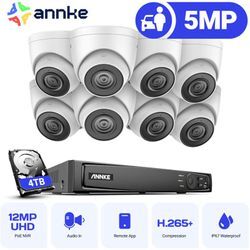 Annke - 5MP PoE Außen Überwachungskamera Set,8x5MP ip PoE Kamera mit Audio Nachtsicht Bewegungserkennung, 4TB