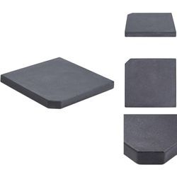 Sonnenschirmständer - Living Sonnenschirm-Gewichtsplatte Schwarz Granit Quadratisch 25 kg - Schwarz