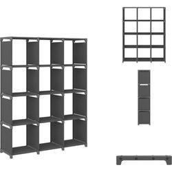 Bücherregale & Bücherschränke - Living Würfel-Regal 12 Fächer Grau 103x30x141 cm Stoff - Grau