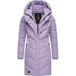 Steppmantel RAGWEAR "Natalka" Gr. L (40), lila (lavender) Damen Mäntel stylischer, gesteppter Winterparka mit gefütterter Kapuze