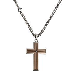 Zeeme Stainless Steel Anhänger mit Kette Edelstahl Kreuz