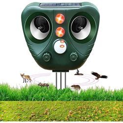 Ultraschall-Fuchsvertreiber, Solar-Katzenvertreiber, wasserdichter Garten-Tiervertreiber, LED-Blitz-Bewegungssensor für Garten, Katze, Hund, Maus,