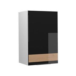 Badschrank Fame-Line, Schwarz-Eiche Hochglanz/Weiß, 50 x 72 cm, Vicco