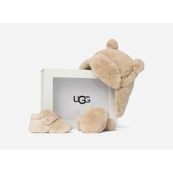 UGG® Bixbee Set bestehend aus ütze und Fäustlingen für Kinder in Blond, Größe 20.5, Textil