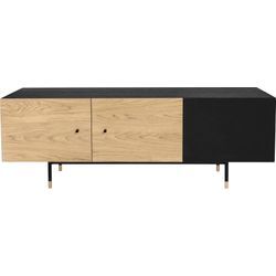 TV-Board WOODMAN "Daniel", schwarz (eichefarben, schwarz), B:150cm H:50cm T:47cm, Sideboards, mit Soft Close Funktion, Breite 150 cm