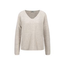 Strickpullover FYNCH-HATTON Gr. L, beige (winter beige) Damen Pullover mit attraktivem V-Ausschnitt