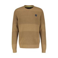 Strickpullover LERROS "LERROS Herren Pullover in Strukturstrickqualität" Gr. M, beige (bold camel) Herren Pullover