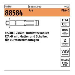 Fischer - Durchsteckanker r 88584 zykon fza-d 14x 80 M10D/20 a 4 Ohne Oberflächenangabe