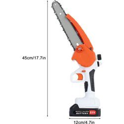 Flasidu - Mini Elektro-Kettensäge,8 Zoll,Akku-Kettensäge mit bürstenlosem Motor mit 2x2.0AH Akkus,2 Ketten.Akku-Kettensägen