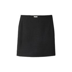 TOM TAILOR Damen Bouclé-Rock, schwarz, Uni, Gr. 36