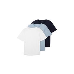 TOM TAILOR Herren T-Shirts im Dreierpack, weiß, Uni, Gr. XXL