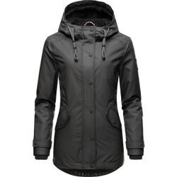 Regenjacke NAVAHOO "Lindraa" Gr. M (38), schwarz, Damen, Oberstoff: 60% Polyvinylchlorid, 30% Polyester, 10% Polyurethan, Futter: 100% Polyester, Wattierung: 100% Polyester, Ärmelfutter: 100% Polyester, Jacken, stylische wasserdichte Outdoorjacke mit Teddyfell