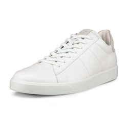 Sneaker ECCO "STREET LITE M", Herren, Gr. 44, weiß, Leder, sportlich, Schuhe, im Retro-Look, Freizeitschuh, Halbschuh, Schnürschuh