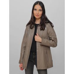 Lederjacke JCC "31023631", Damen, Gr. 38, grau (taupe), Obermaterial 100% Lammleder / Futter: 100% Polyester, Jacken