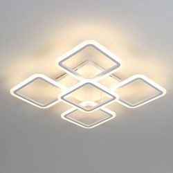 Goeco - led Deckenleuchte Modernes Design Warmweiß 3000K Quadratischer Kreis Deckenlampe Für Wohnzimmer Schlafzimmer Esszimmer Büro Weiß