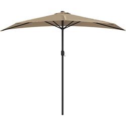 Vidaxl - Balkon-Sonnenschirm mit Alu-Mast Taupe 270x144 cm Halbrund