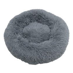 Hundebett Hundekissen Hundekorb Plüsch Tierbett Katzen Hundesofa Dunkelgrau 60x60x18 cm