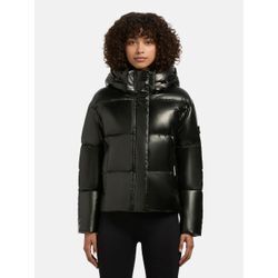 Steppjacke KHUJO "Devina Shiny-YM" Gr. L (40), grün (dunkelgrün) Damen Jacken glänzende kurze Winterjacke für