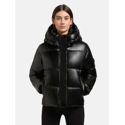 Steppjacke KHUJO "Devina Shiny-YM" Gr. XL (42), schwarz Damen Jacken glänzende kurze Winterjacke für