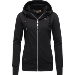 Kapuzensweatjacke RAGWEAR "Paya Intl." Gr. L (40), grau (ash) Damen Sweatjacken sportlicher Kapuzensweater mit Kordeln