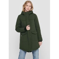 Kurzmantel ONLY "ONLMAASTRICHT PARKA JACKET", Damen, Gr. M (38), grün (olivgrün), Web, Obermaterial: 100% Polyester, unifarben, casual, Mäntel