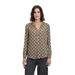 Schlupfbluse CARTOON "Cartoon Casual-Bluse mit Muster" Gr. 34, braun (camel, schwarz) Damen Blusen