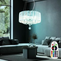 Kristall Deckenlampe Kronleuchter rgb Farbwechsler Hängelampe Pendelleuchte dimmbar, Wohnzimmer Schlafzimmer Esszimmer