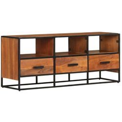 TV-Schrank, TV-Lowboard, tv Möbel, Fernsehschrank Moderner Stil 110x30x45 cm Massivholz Akazie NMKS58524 MaisonChic