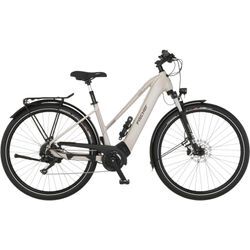 E-Bike FISCHER FAHRRAD "VIATOR 7.0i Damen" Gr. 45, grau (zementgreige), E-Bikes, 45cm, 28 Zoll (71,12cm), Pedelec, Elektrofahrrad für Damen u. Herren