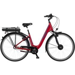 E-Bike FISCHER FAHRRAD "CITA 1.0 317" Gr. 44, rot (rot glänzend), E-Bikes, 44cm, 28 Zoll (71,12cm), Pedelec, Elektrofahrrad für Damen u. Herren