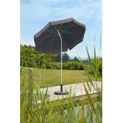 Sonnenschirm SCHNEIDER SCHIRME "Ibiza, TOPSELLER", grau (anthrazit), Obermaterial: 100% Polyester, Standschirme, ØxH: 200x215 cm, Stahl/Polyester