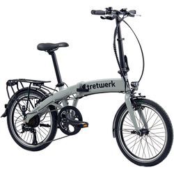 E-Bike TRETWERK "Akimbo" Gr. 32, grau, E-Bikes, 32cm, 20 Zoll (50,80cm), Pedelec, Elektrofahrrad für Damen u. Herren