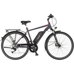 E-Bike FISCHER FAHRRAD "VIATOR 1.0 Diamant 50" Gr. 50, grau (anthrazit), E-Bikes, 50cm, 28 Zoll (71,12cm), Pedelec, Elektrofahrrad für Damen u. Herren