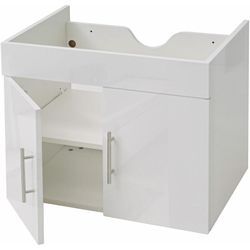 Waschbeckenunterschrank HHG-236, Waschtischunterschrank Waschtisch Unterschrank Badmöbel, MVG hochglanz 60cm weiß