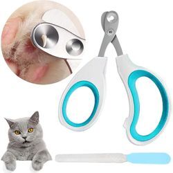 Aougo - Katzen-Nagelknipser, 2 mm konisches Loch, Katzen-Nagelknipser, Katzen-Nagelknipser, Nagelknipser für Welpen und Kleintiere, Katzen-Zubehör