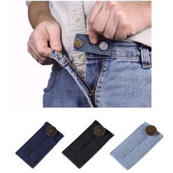 Sollbry - 3 Stück, Denim-Taillenverlängerung, Knopf für Hosen, Jeans, Hosen, Röcke, verstellbare Gürtelverlängerung mit Metallknopf für Damen und