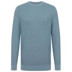 Sweater MUSTANG "Strickpullover" Gr. L, blau (hellblau), Herren, 100% Baumwolle, Sweatshirts