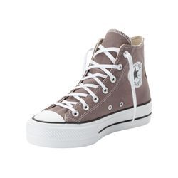 Sneaker CONVERSE "CHUCK TAYLOR ALL STAR LIFT PLATFORM", Gr. 36, pure pumice, weiß, schwarz, Textil, sportlich, Schuhe