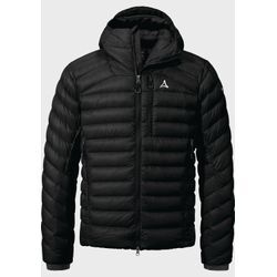 Outdoorjacke SCHÖFFEL "Down Jacket Silvretta M", Herren, Gr. 48, schwarz (9990, schwarz), Oberstoff : 100% Nylon Futter : 100% Nylon Füllung : 100% Daune, sportlich, regular fit, hoch geschlossener Ausschnitt, Langarm, Jacken