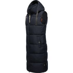 Steppweste NAVAHOO "Schnuffelchen" Gr. L (40), blau (navy) Damen Westen warme Outdoor-Weste lang mit Kapuze