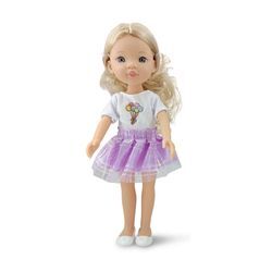 Moni Kinderpuppe 33 cm Pretty Doll Kleidung Haare Schuhe beweglich ab 3 Jahren lila