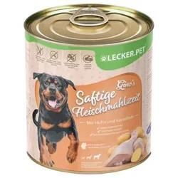 24 x 400 g Lecker.Pet® Gino's Saftige Fleischmahlzeit mit Huhn & Kartoffeln Hundefutter Nassfutter