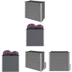 The Living Store Garten-Hochbeet wpc 100 x 50 x 91 cm Grau - Blumentöpfe & Pflanzgefäße - Grau