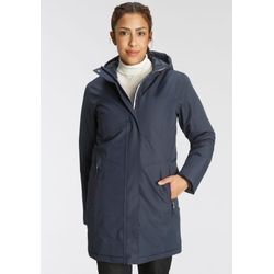 Funktionsparka POLARINO, Damen, Gr. 34, blau (marine), Obermaterial: 100% Polyester. Futter: 100% Polyester. Wattierung: 100% Polyester, unifarben, sportlich, Jacken, aus Hardshell Material mit verschweißten Nähten