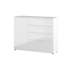 uno Sideboard Glossy ¦ weiß ¦ Maße (cm): B: 135 H: 107 T: 40